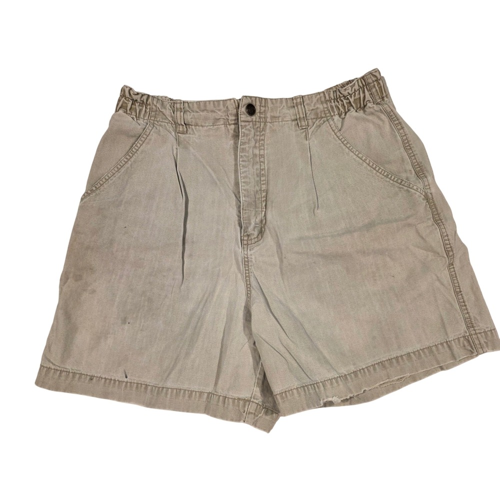 Vintage Royal Robbins 90s Canvas Shorts Womens 12 Tan Gorpcore Distressed Khaki